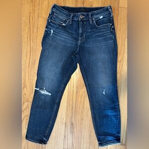 Silver Jeans Dark Indigo Denim Avery Skinny Crop Size 32 x 26